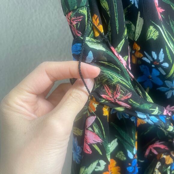 Kensie Blossoms Floral Print V-Neck Short Sleeve A-Line Dress size Zero - Picture 13 of 16